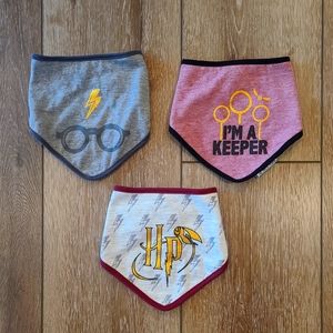Set of 3 Harry Potter baby bibs, brand new